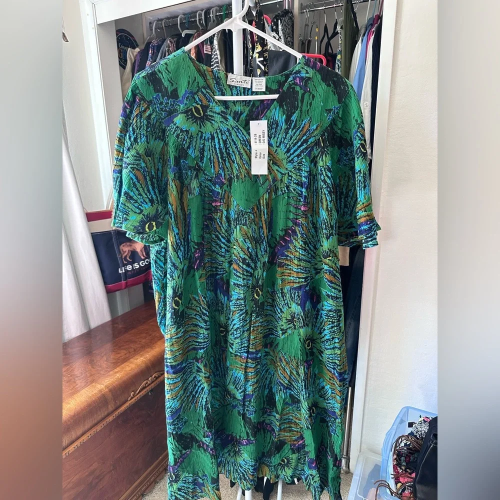 TWO 100% Cotton MuMu MuuMuu House Dress Kaftan - Picture 2 of 6